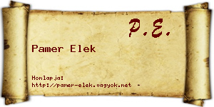 Pamer Elek névjegykártya