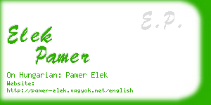 elek pamer business card